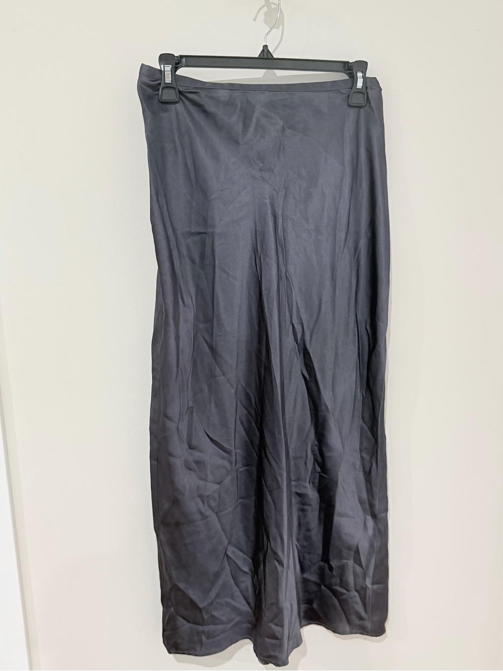 Vince Gray Satin-Look Slip Skirt